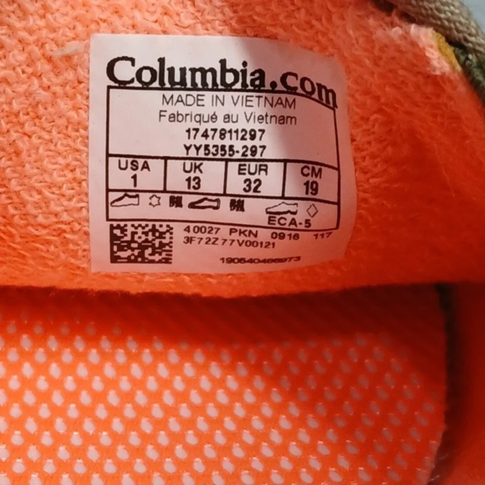 Columbia‎ Crankbait Omni-Grip Casual Sneakers Youth Size 1 Multi Canvas Slip On